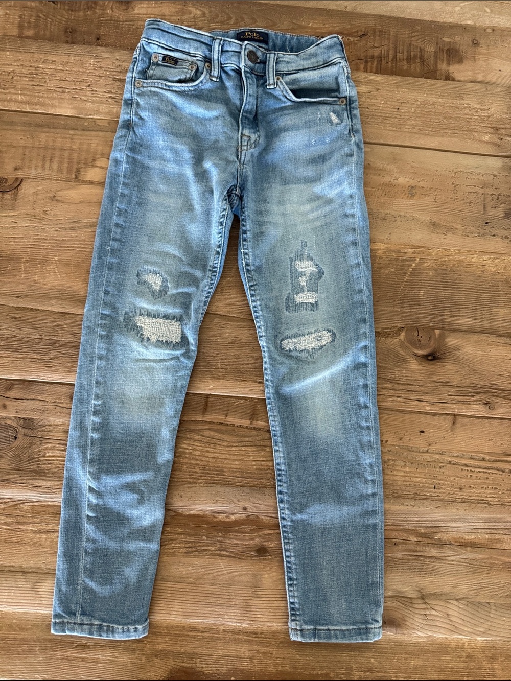 Ralph Lauren Light Blue Distressed Skinny Jeans